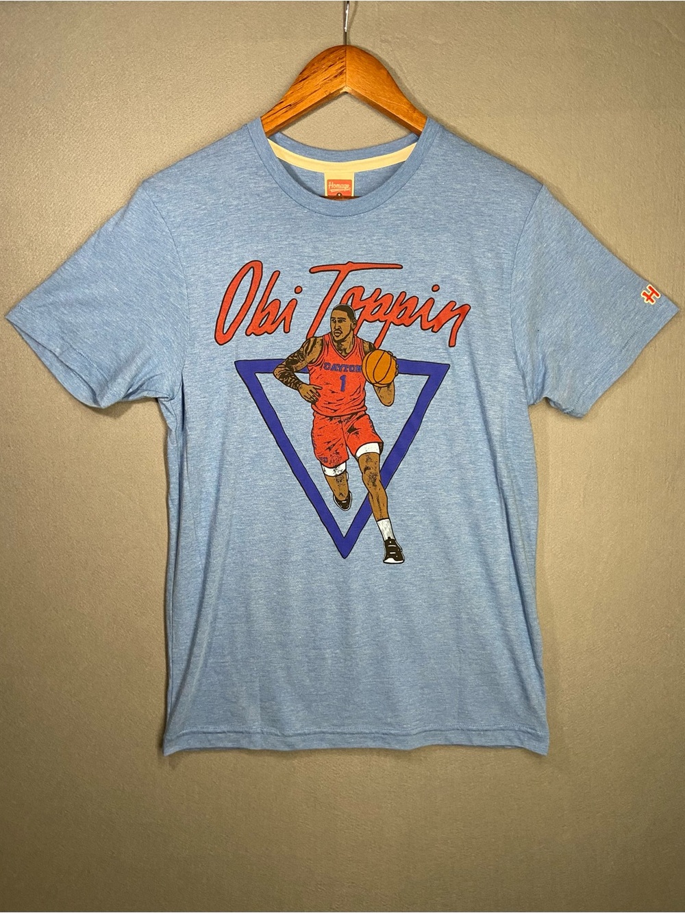 HOMAGE Light Blue Obi Toppin Dayton Graphic Tee